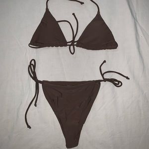 Brown two piece bikini